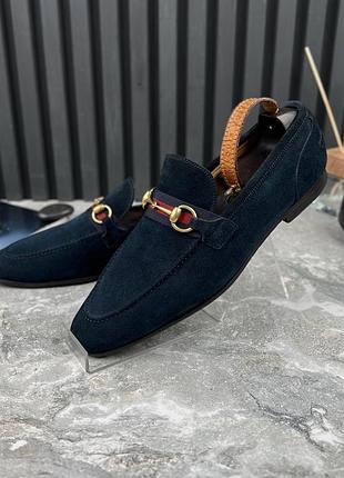Gucci jordaan horsebit loafers мужские туфли лоферы замша оригинал 42.5 eur