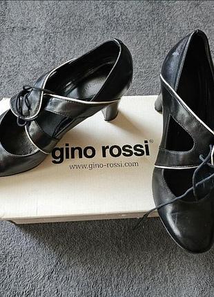 Gino rossi — шкіряні жіночі туфлі, чорні