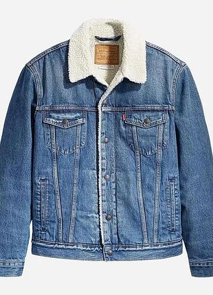 Куртка джинсова чоловіча levi's type 3 sherpa trucker 16365-0128 s синя