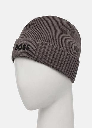 Шапка чоловіча boss сіра