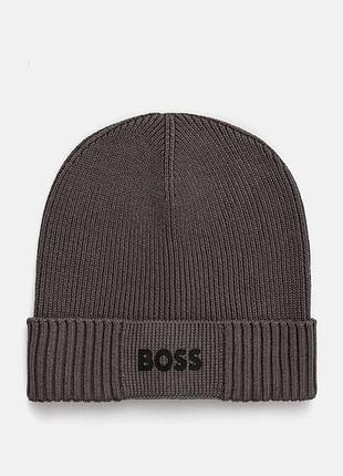 Шапка чоловіча boss сіра 2