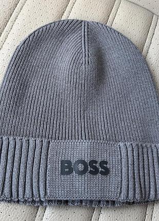 Шапка чоловіча boss сіра 5