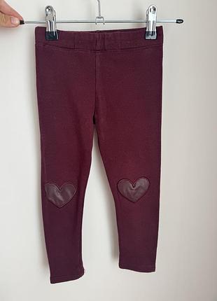 Лосини для дівчаток h&m бордові бавовняні