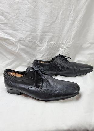 Мужские туфли base london 42-43 р. (27 см) черные кожаные дерби