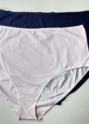 Набір трусиків 2 шт, трусикі сліпи котонові висока посадка debenhams - рр uk 20 , 2 xl