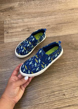 Кеди мокасини капці на хлопчика by f&f, blue shark р.31, устілка 19,8см. сині