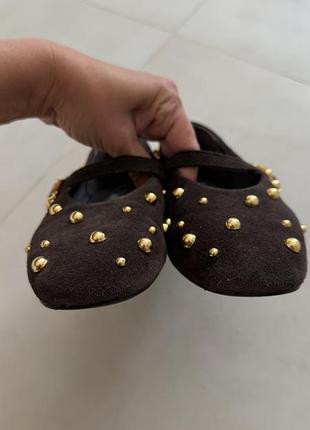 Балетки zara,натуральная замша 3
