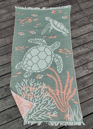 Рушник пештемаль із мусліну 100 на 190 см двосторонній