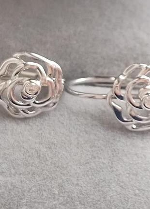 Серьги "silver rose" 9