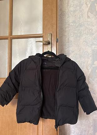 Куртка для хлопчика zara зимова чорна 4-5 років