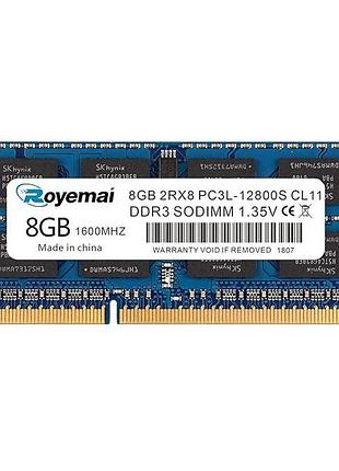 Royemai 8gb ddr3l 1.35v 1600mhz pc3l-12800s оперативна пам'ять 8 гб ддр3l 1600 мгц для ноутбука