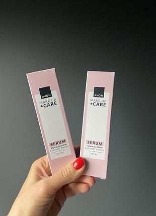 Тональная сыворотка avon make up + care serum foundation spf 30