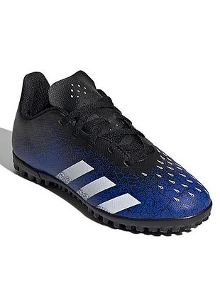 Бутси дитячі сороконіжки adidas для футболу синьо-чорні