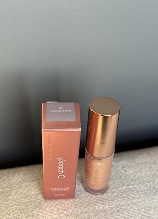 Жидкие тени peach c champagne eye glitter 02 valentine pink