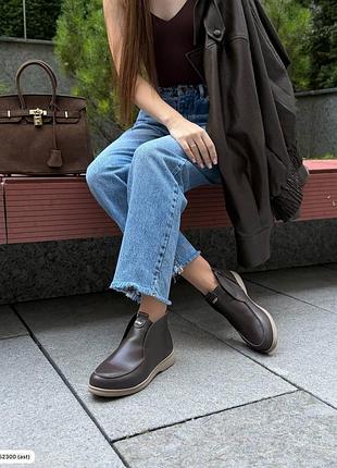 Лоферы высокие miu шоколад кожа 7