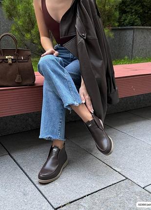 Лоферы высокие miu шоколад кожа 6