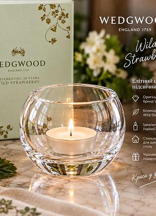 Елітний скляний підсвічник wedgwood wild strawberry | англія | новий