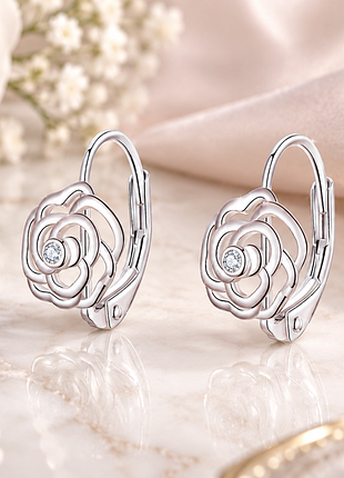 Сережки "silver rose"