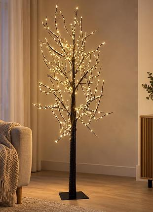 Дерево декоративне зі світлодіодними гілками 1.8 м, 600 led / світильник дерево тепле світіння, живлення від usb, коричневий