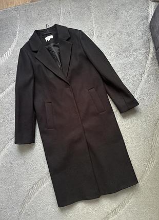 Пальто жіноче m&s класичне пряме чорне s-m