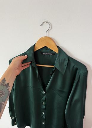 Атласна сорочка zara🌿 4