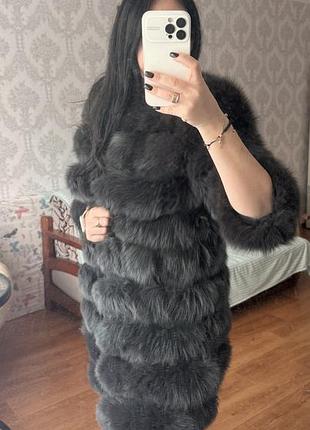 Шуба жіноча натуральний кролик 3в1 сіра