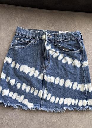 Спідниця для дівчинки h&m denim джинсова синя з вивареними цятками