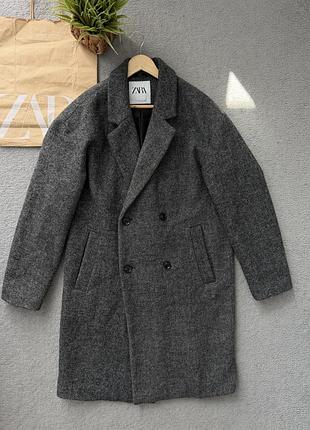 Чоловіче шикарне пальто шерсть zara оригінал l