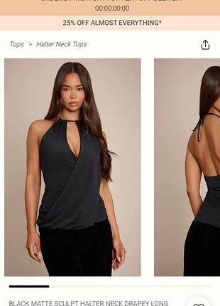 Топ жіночий чорний halter neck drapey