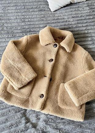 Шуба жіноча zara teddy бежева