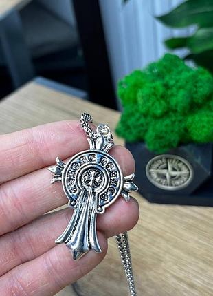 Підвіска унісекс chrome hearts срібляста 4