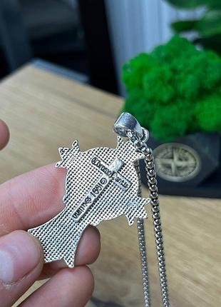 Підвіска унісекс chrome hearts срібляста 5