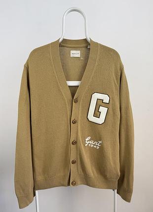 Кардиган з великим логотипом gant