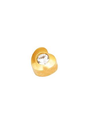 Серьги для ушей сердце с камнем золото r 502 y-4 studex, 3 мм