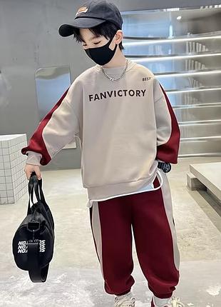 Спортивний костюм для хлопчика fanvictory, розмір 140, атлас, осінь
