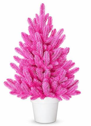 Искусственная розовая елка elegant marshmallow pink литая, 70 см в горшке
