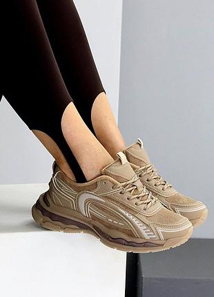 Кроссовки женские флис беж 9