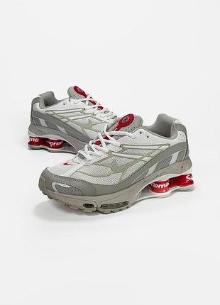 Nike shox ride 2 x supreme white/grey/red 4