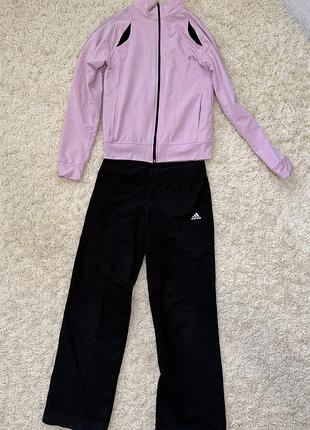 Жіночий спортивний костюм adidas рожевий з чорним