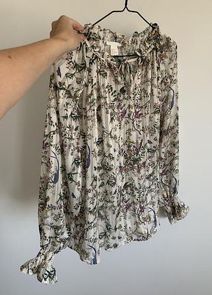 Блуза h&m з ботанічним принтом 5