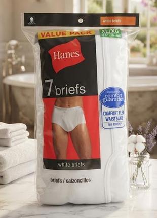 Упаковка из 7 штук мужские белья трусы брифы бренда hanes ausa (модель tagless comfort flex briefs) размера xl оригинал