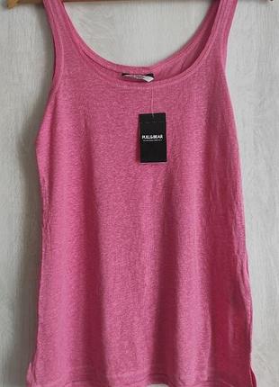 Женская льняная майка свободного кроя pull &amp; bear испания