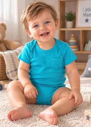 Боді для хлопчиків carters 12m картерс бірюзове (до 78см)