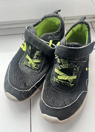 Кросівки дитячі decathlon спортивні чорні з салатовим, розмір 34, довжина устілки 21,5 см