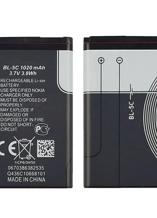 Аккумуляторная батарея bl-5c 1020 мач 3.7 в li-ion для телефона nokia