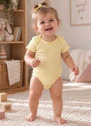 Боді для дівчинки carters 12м жовтий бавовняний (до 78см)