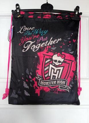 Спортивний рюкзак для дівчаток monster high чорний з рожевим