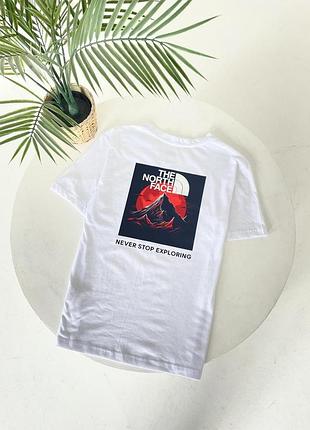 Чоловіча футболка the north face біла бавовняна теніска зет-терт фейс на літо l (b)
