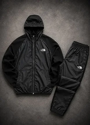 Спортивний костюм чоловічий the north face чорний плащівка