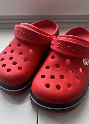 Шльопанці дитячі crocs червоні, розмір 34/35, довжина устілки 21,5 см
